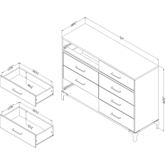 South Shore Valet 8 Drawer Dresser & Reviews Wayfair
